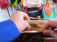 Gagging Busty Milf Thief Choked and Hammered Hard on Christmas Office Desk