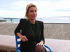 hey anouk the 30yo french milf psychologist with skinny body big tits and lingerie what's your big cock expertise?