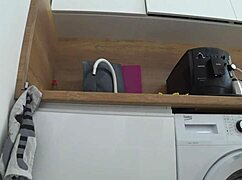 Husband spies chubby wife in panties via hidden cam upskirt fetish