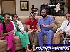 dr tampa catheterizes aria nicole in latex hospital gloves