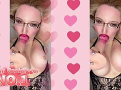 bimbo sissy sluts in glasses lipstick worship cocks with dildos tongues