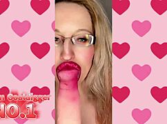 bimbo sissy sluts in glasses lipstick worship cocks with dildos tongues