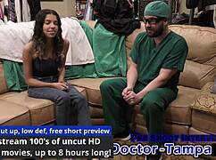 dr tampa catheterizes aria nicole in latex hospital gloves