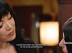 Boss British milfs Gal Ritchie lick big tits pussies in hardcore lesbian panic scheme