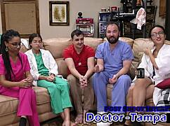 dr tampa catheterizes aria nicole in latex hospital gloves