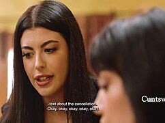 Boss British milfs Gal Ritchie lick big tits pussies in hardcore lesbian panic scheme