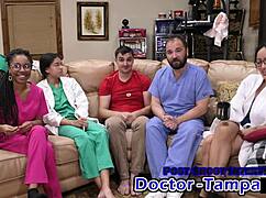 dr tampa catheterizes aria nicole in latex hospital gloves
