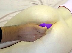 Newbie babe stretches ass deep with plug and fingers