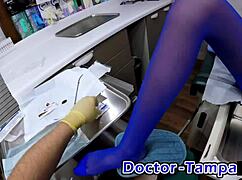 dr tampa catheterizes aria nicole in latex hospital gloves