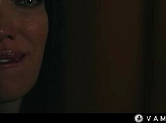 octokuro as horny vampirella with huge tits seduces sata jones for wet lesbian scissoring domination... ugh so hot