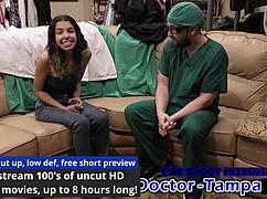 dr tampa catheterizes aria nicole in latex hospital gloves