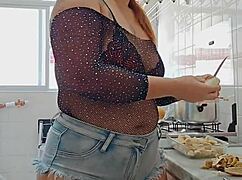 Shorts Stuffed Deep in Ass During Live Fuck!