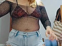 Shorts Stuffed Deep in Ass During Live Fuck!