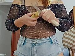 Shorts Stuffed Deep in Ass During Live Fuck!