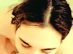 rubynalexfantasy gags on cock until puking then anal fucked wet in shower