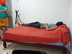 innocent step sister grabs cock teasing submissively in lingerie roleplay