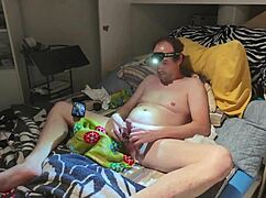 First-time bedroom masturbation session with stationary drone captures mature Canadian solo play