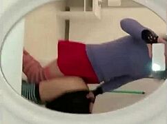 Petite Latina Milf Lifts Skirt for Boyfriend's Huge Cock Pussy Fuck Man in Women's Clothing