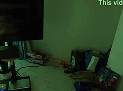 First-time bedroom masturbation session with stationary drone captures mature Canadian solo play