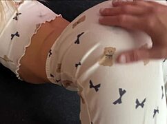 i pound stepsis shaved pussy doggystyle and cowgirl while home alone cum on tits