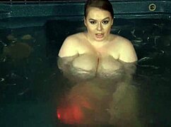big tits british bbw gina g soaks hot tub with her wet curves!