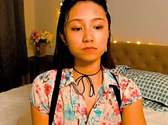 i watch this tiny asian slut finger her wet pussy in cosplay on webcam