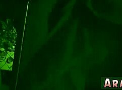 hot 18+ teen sneaks into army base and gets caught by older soldier