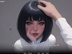 Stepsister OBSESSED with STEPBROTHER'S giant COCK in hentai game
