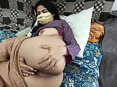 desi girl sways her hips, tempting her boyfriend with that close pussy view.