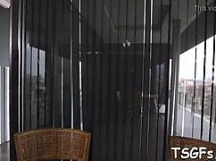 Ladyboy Slut Devours Cock Then Rides It Hard and Deep