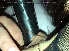 playing with wigged wife awaiting shemale for threesome toy fun