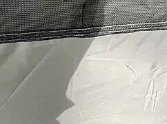 early morning camping pov with curvy wife bent over doggystyle risky outdoor public sex