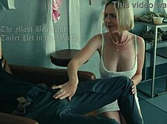 Beautiful toilet pet bound and fucked extreme in ass.