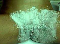 shaving my super hairy pussy up close feels so damn good