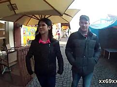 Boyfriend helps doctor check and stretch tight virgin patient