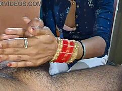 Desi bhabhi massages then begs for cum straight in mouth.