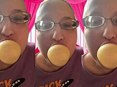 Intense Bubblegum Bursting ASMR With Glasses Headphones
