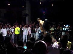 heart racing as sexy chica strips naked in colombian salsa club phone vid