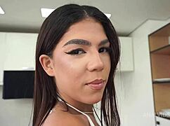 Aylla Mel's Perfect Brazilian Ass Double Penetrated by Two Monster Cocks Dirty Anal DP!