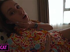 stepmom craves stepsons cock and gets rough midnight bed fuck