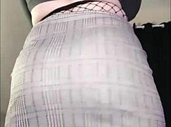 Watch This Sexy Fat Ass Redhead Dance And Flash Pussy In Fishnets!
