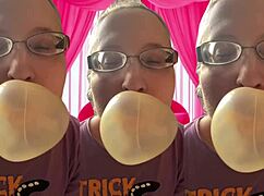 Intense Bubblegum Bursting ASMR With Glasses Headphones