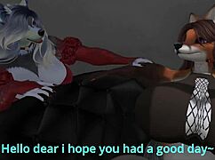 sapphire's furry futanari ass bent over, taking doggystyle cumshot after long orgasmic day