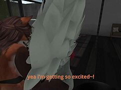 sapphire's furry futanari ass bent over, taking doggystyle cumshot after long orgasmic day