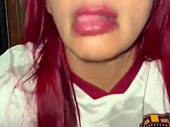 Colombian amateur tempts you to stroke while cheering for copa america win
