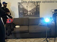 cinnamon baileyy teases in casting pov sucking big black cock