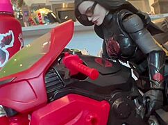 Blonde babe bent over takes monster cock creampie doggystyle!