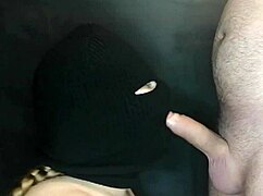 Step Sister's Balaclava Hides Face While Sucking Cock Deep!