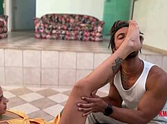 Morena's Bare Feet Give Explosive Footjob Cum Explosion