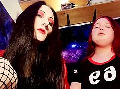 Kneel and taste our oiled tranny cocks in steamy pov